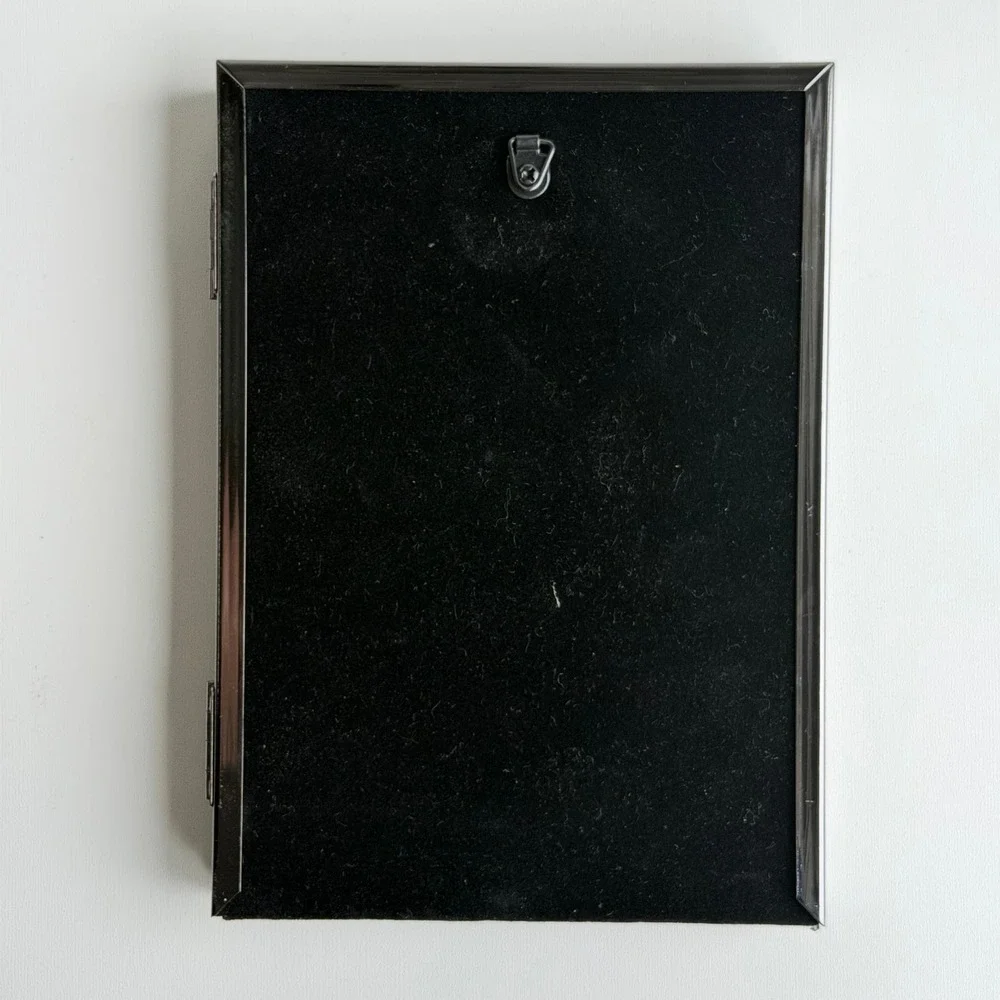 Michaels Perspectives Double Picture Frame 5x7 Gun Metal‎ Grey Hinge Folding